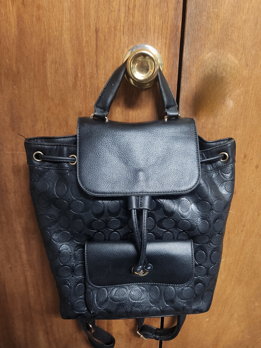 Black Women's Leather Backpack Purse